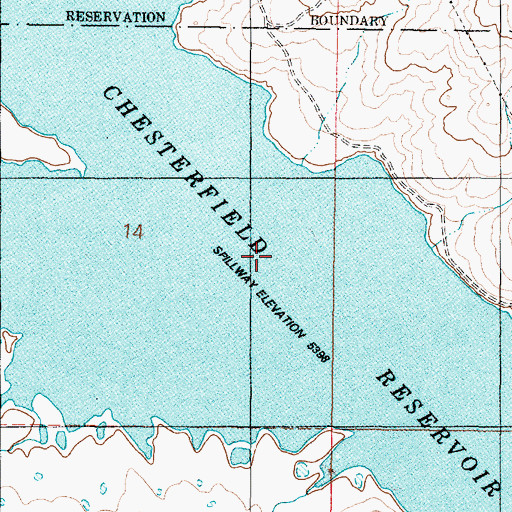 Topographic Map of Chesterfield Reservoir, ID