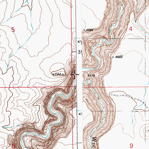 Topographic Map of Wickahoney Creek, ID