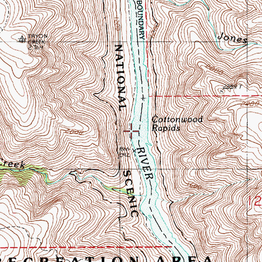 Topographic Map of Cottonwood Rapids, OR