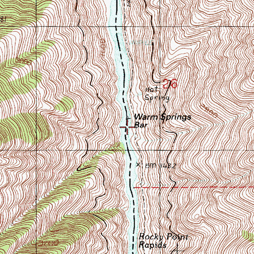 Topographic Map of Warm Springs Bar, ID