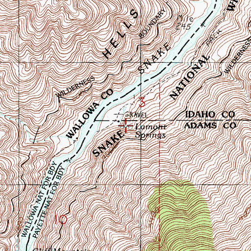 Topographic Map of Lamont Spring, ID