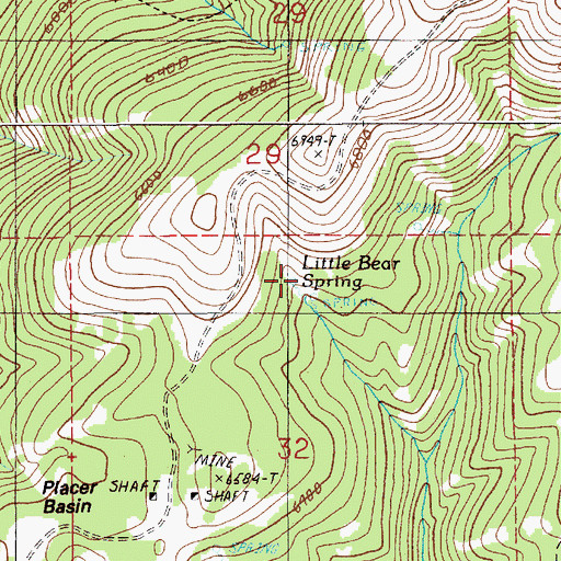 Topographic Map of Little Bear Spring, ID