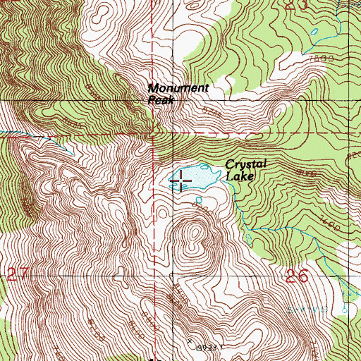 Topographic Map of Crystal Lake, ID
