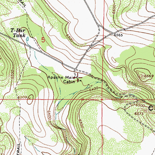 Topographic Map of Apache Maid Ranger Station, AZ