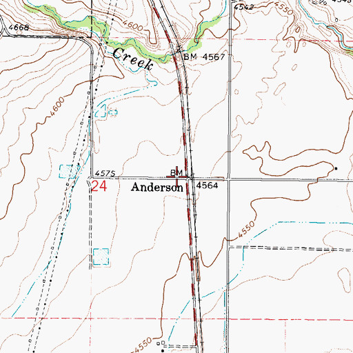 Topographic Map of Anderson, ID