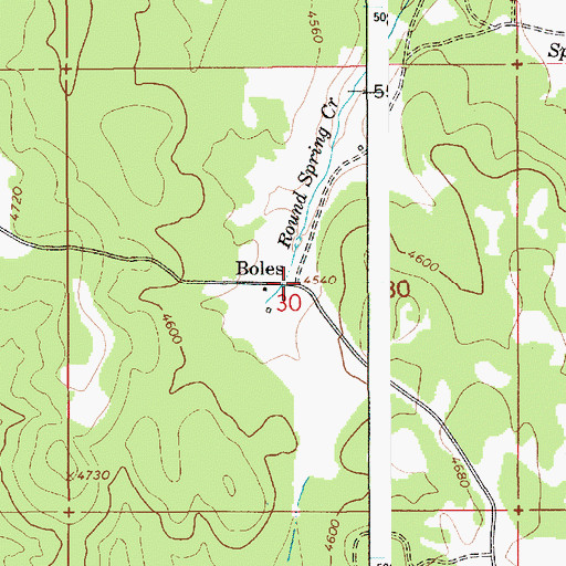 Topographic Map of Boles, ID