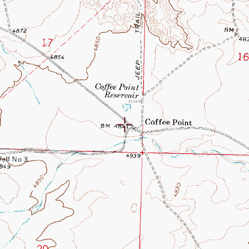 Topographic Map of Coffee Point, ID
