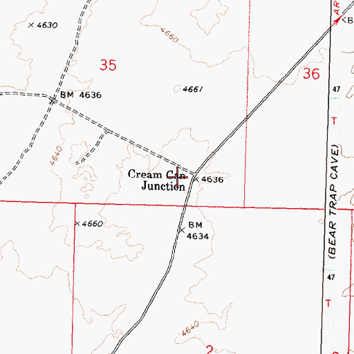 Topographic Map of Cream Can Junction, ID