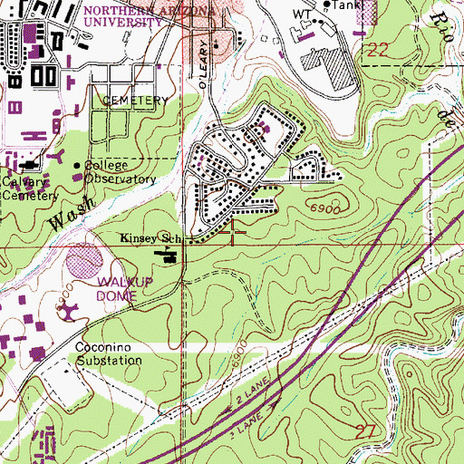 Topographic Map of Arroyo Park, AZ