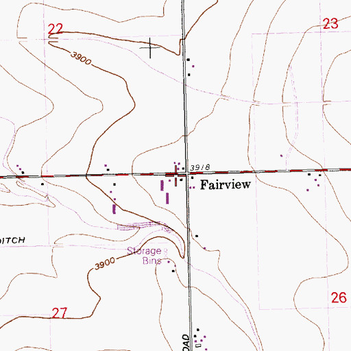 Topographic Map of Fairview, ID