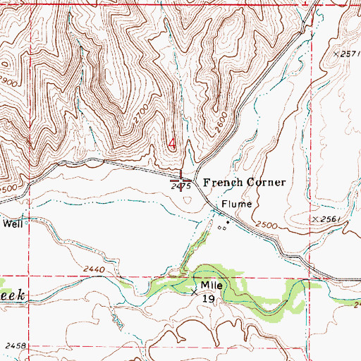 Topographic Map of French Corner, ID