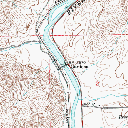 Topographic Map of Gardena, ID