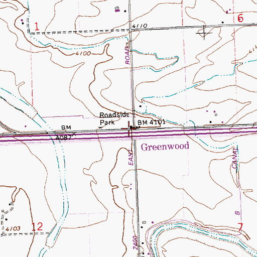 Topographic Map of Greenwood, ID