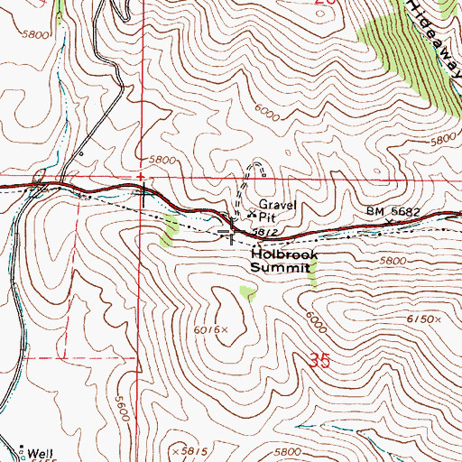 Topographic Map of Holbrook Summit, ID