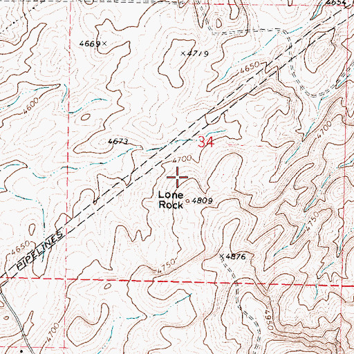 Topographic Map of Lone Rock, ID