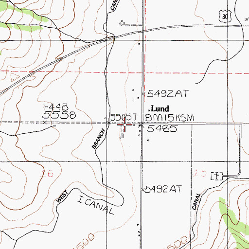 Topographic Map of Lund, ID