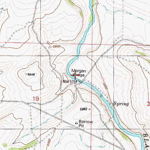 Topographic Map of Morgan, ID