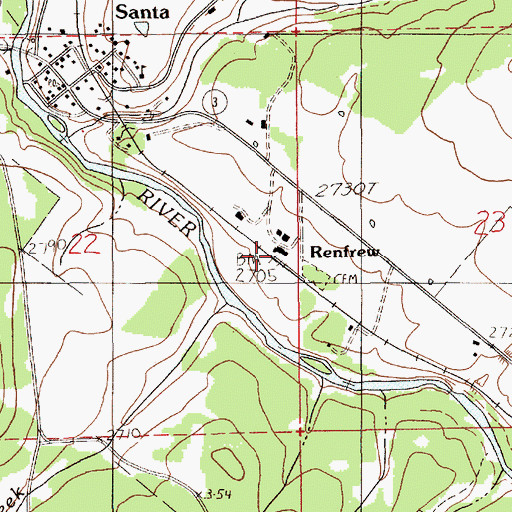 Topographic Map of Renfrew, ID