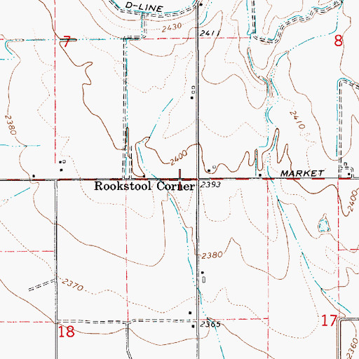 Topographic Map of Rookstool Corner, ID