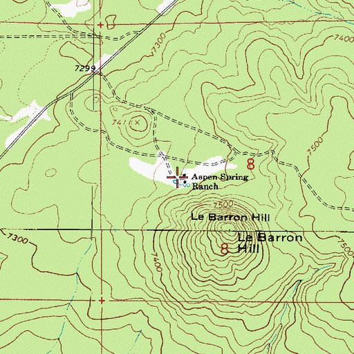 Topographic Map of Aspen Spring Ranch, AZ