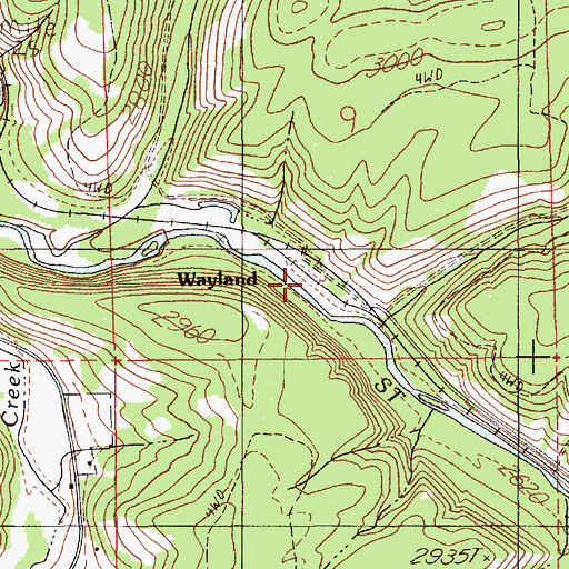 Topographic Map of Wayland, ID