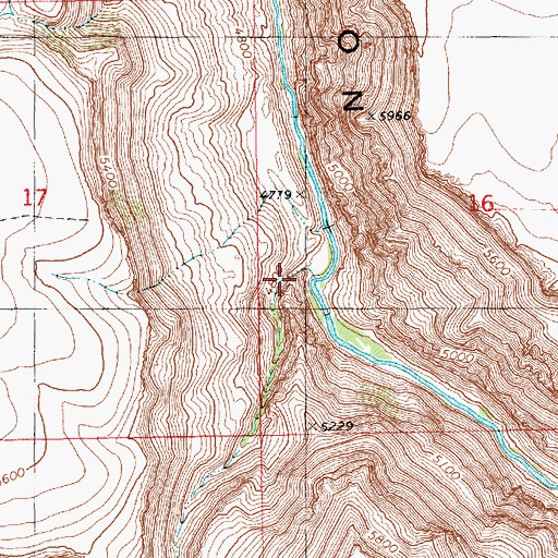 Topographic Map of Triplet Canyon, ID