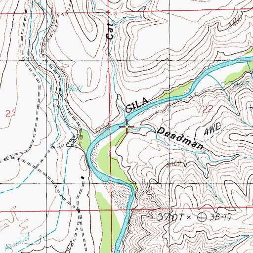 Topographic Map of Deadman Canyon, AZ