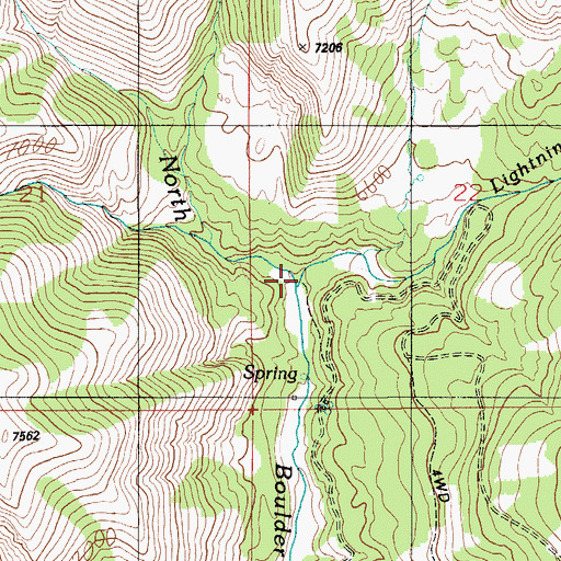 Topographic Map of Lightning Creek, ID