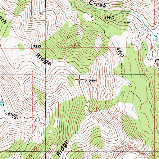 Topographic Map of Mammoth Ridge, ID
