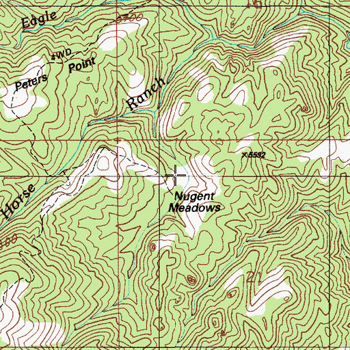 Topographic Map of Nugent Meadows, ID