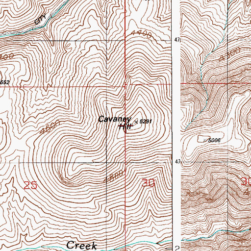 Topographic Map of Cavaney Hill, ID