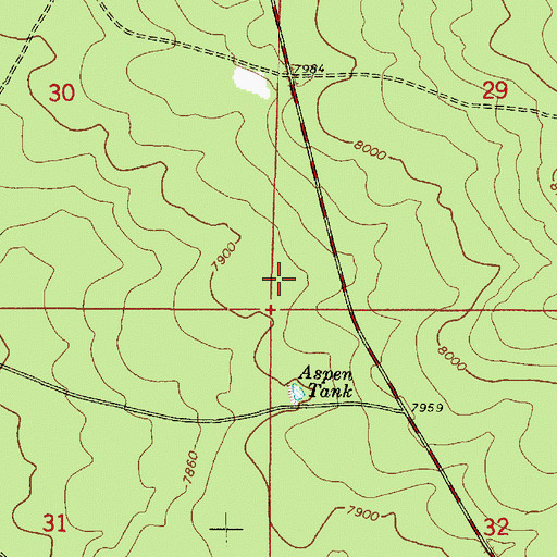 Topographic Map of Aspen Tank, AZ