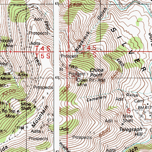 Topographic Map of China Point, ID