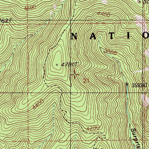 Topographic Map of Upper Declaration Trail, ID