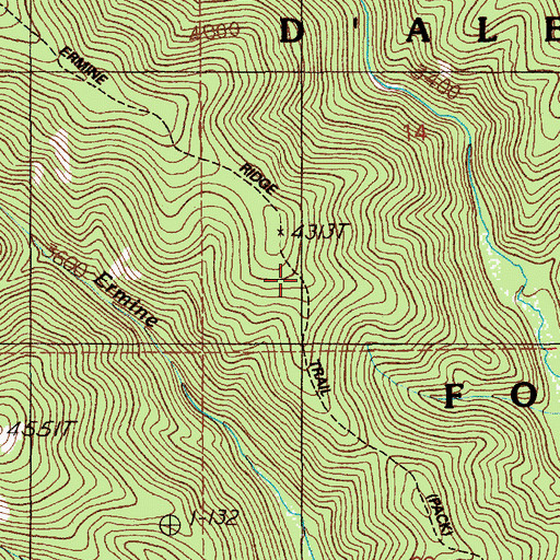 Topographic Map of Ermine Ridge Trail, ID