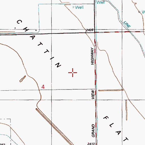 Topographic Map of Chattin Flat, ID