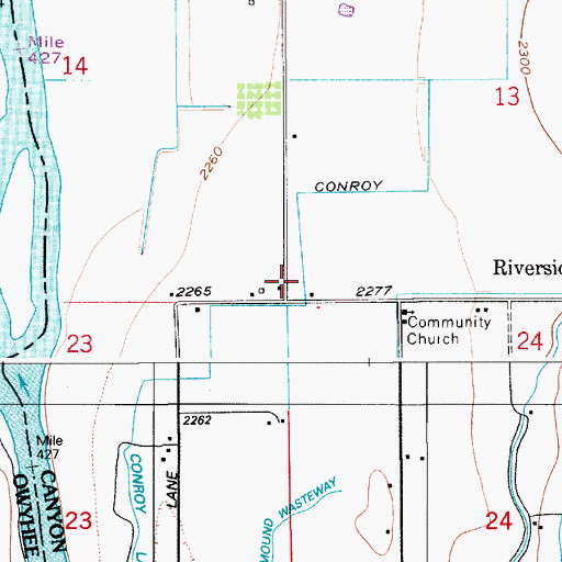 Topographic Map of Conroy Lateral, ID