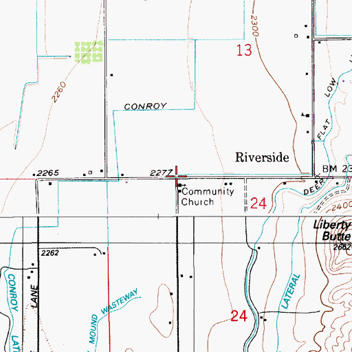 Topographic Map of East Valley Mound Wasteway, ID