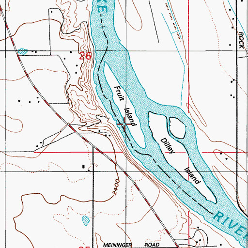 Topographic Map of Fruit Island, ID