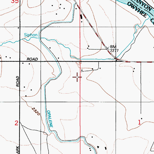 Topographic Map of Opalene School (historical), ID