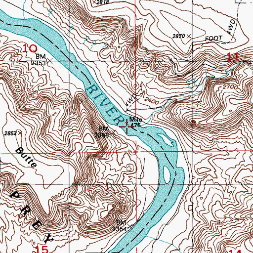Topographic Map of Rabbit Creek, ID