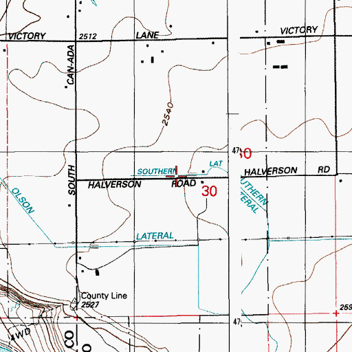 Topographic Map of Southern Lateral, ID