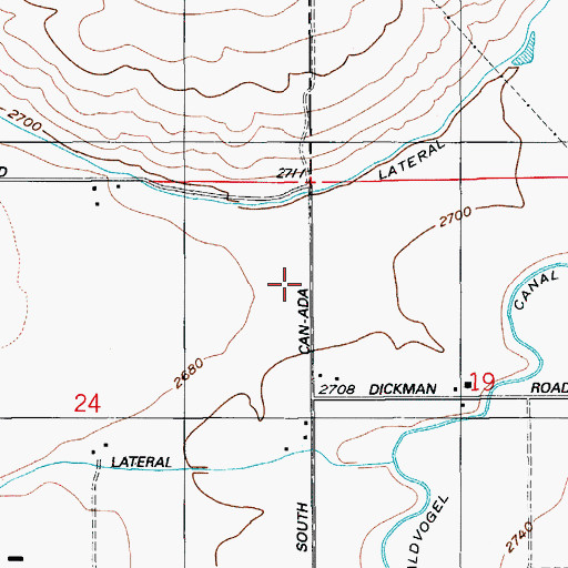 Topographic Map of Three Buttes Drain, ID