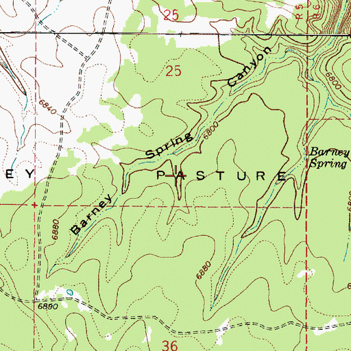 Topographic Map of Barney Pasture Burn, AZ