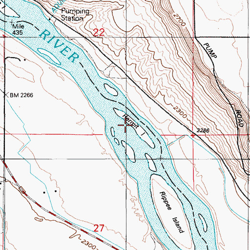 Topographic Map of Hermit Island, ID