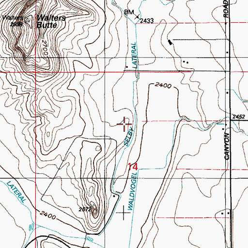 Topographic Map of Selby Lateral, ID