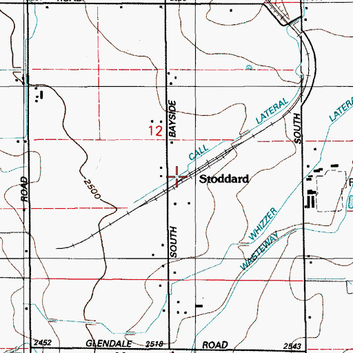 Topographic Map of Stoddard, ID