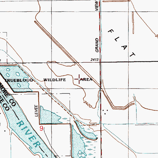 Topographic Map of Trueblood Wildlife Area, ID