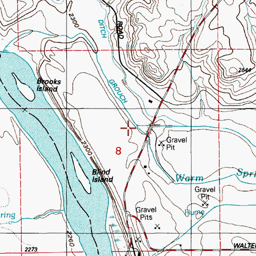 Topographic Map of Warm Springs Creek, ID
