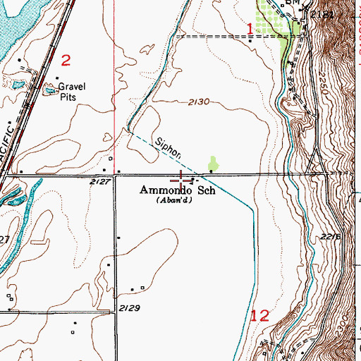 Topographic Map of Ammondo School, ID